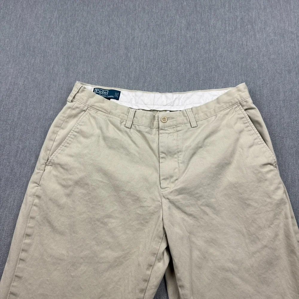 Polo Ralph Lauren Pants Men 34/32 Khaki Preston Classic Chino Trousers‎ Pocket